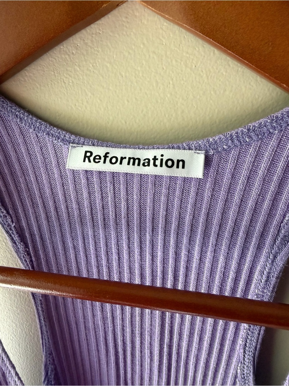 Reformation Paso Knit Mini Dress Purple Ribbed Stretch Blogger Casual Small - Picture 3 of 4